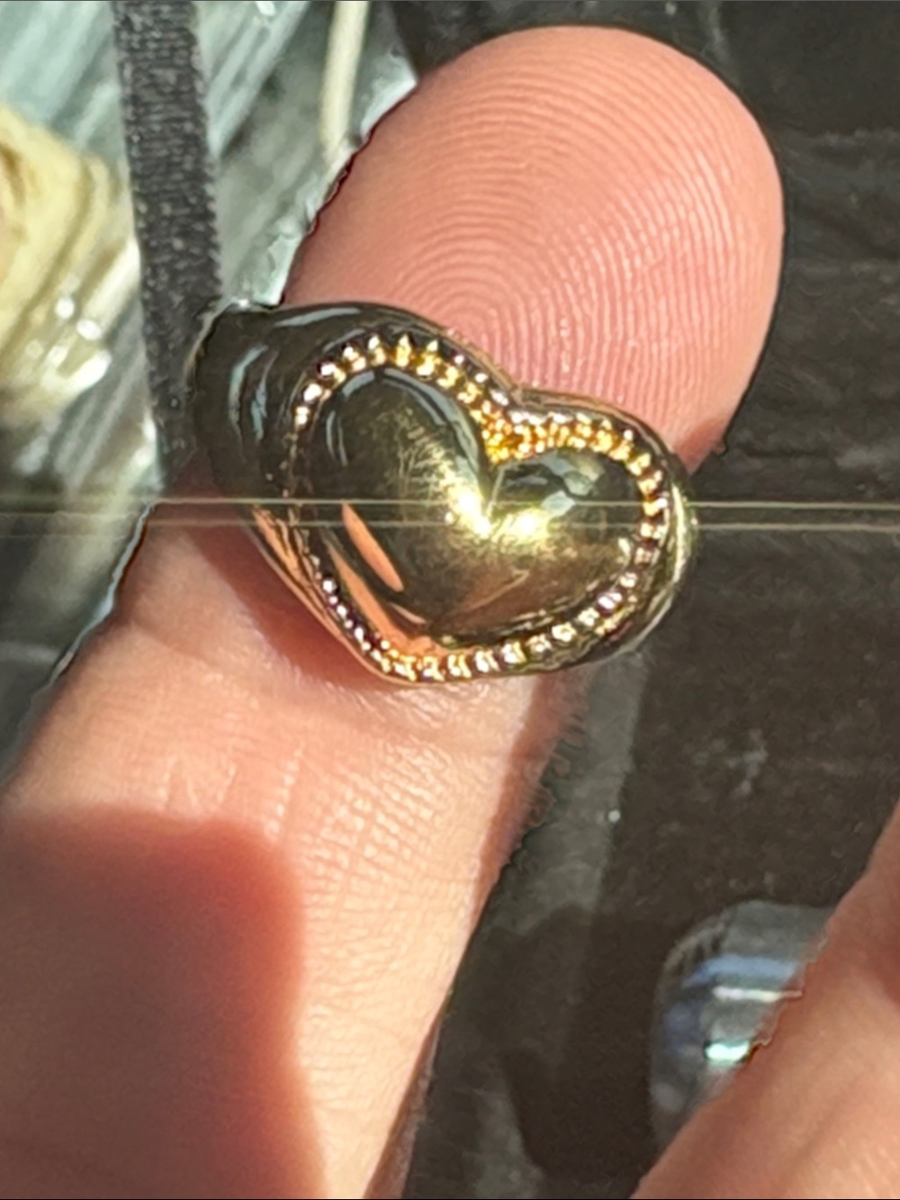 Gold Heart-Shaped Women’s Ring - Elegant Heart Design Size 6